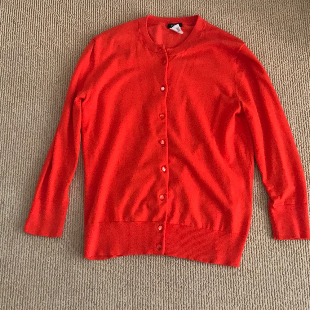 JCrew Orange Cardigan